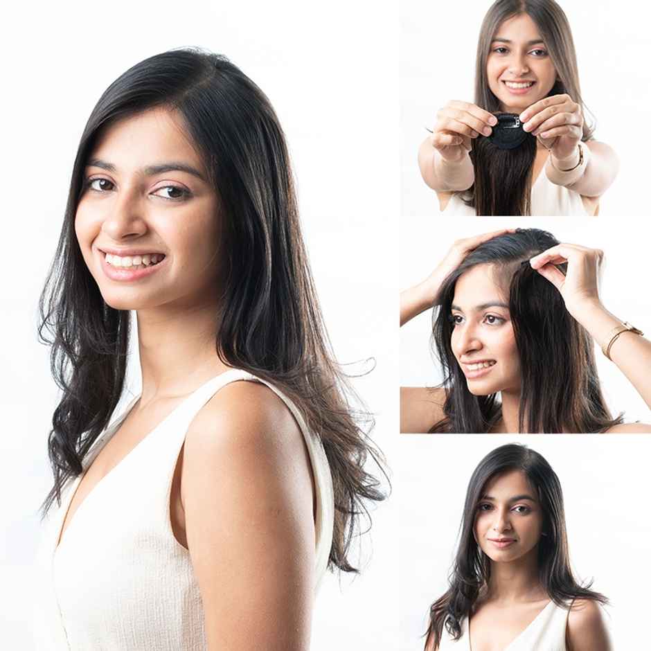 Hair Originals Hair Extensions Invisible Hair Patch 12 Inches Natural Black