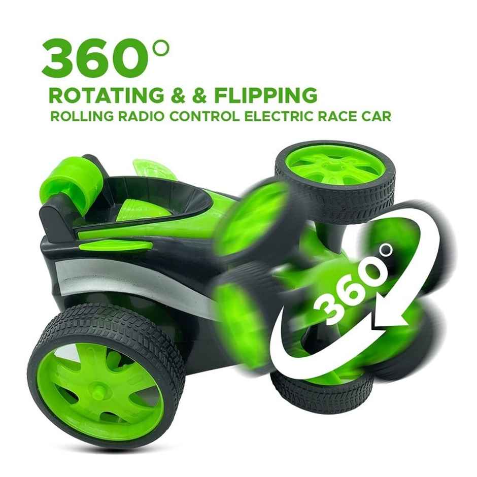 Fablue Remote Control Small Stunt Car | 360 Degree Rotating Toy | Assorted Colors & Designs