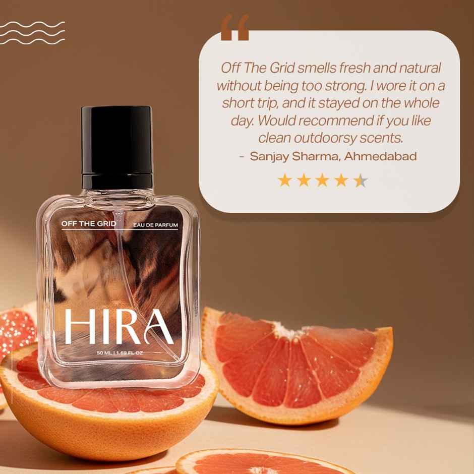 HIRA Off The Grid Eau De Perfume For Men | Earthy & Citrus Notes