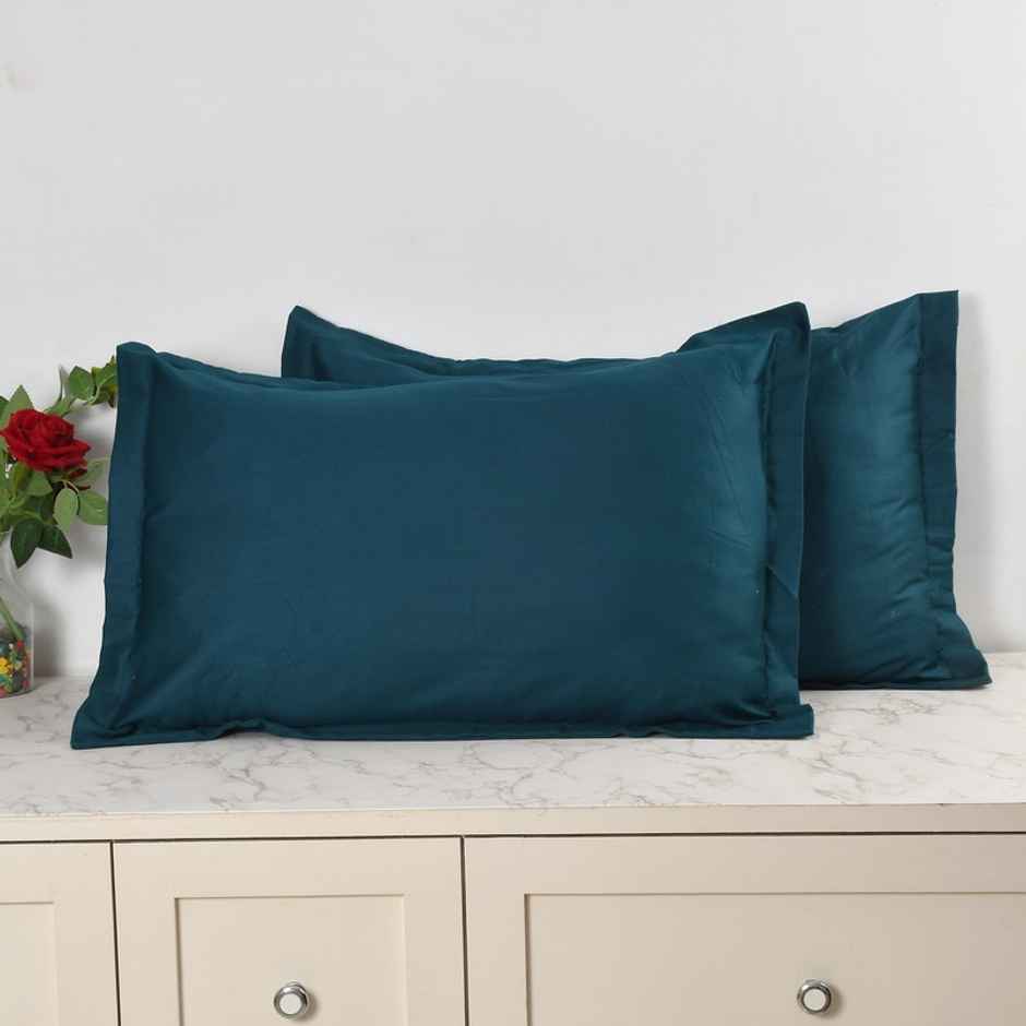 Florida Shades Cotton Elastic Fitted King Size Bedsheet for Double Bed and 2 Pillow Covers 300 TC