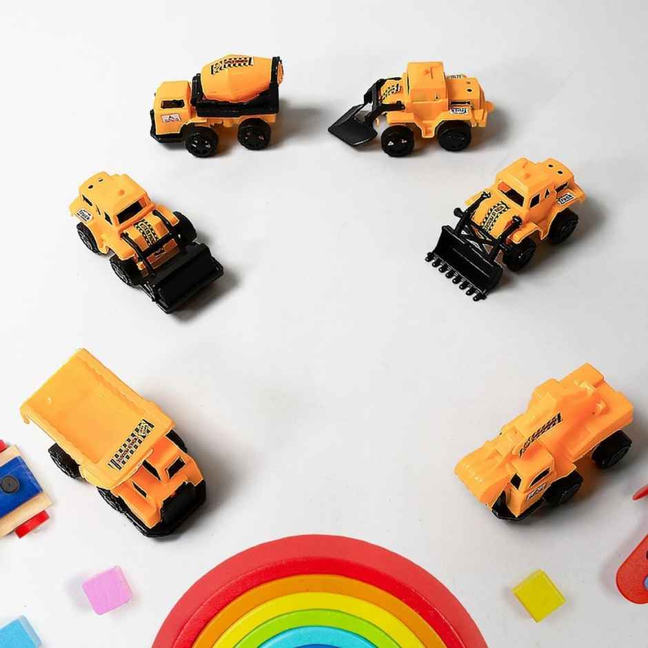 Fablue Toy Truck Car For Kids - Automobile Construction Toy Car For Toddlers - Set Of 6