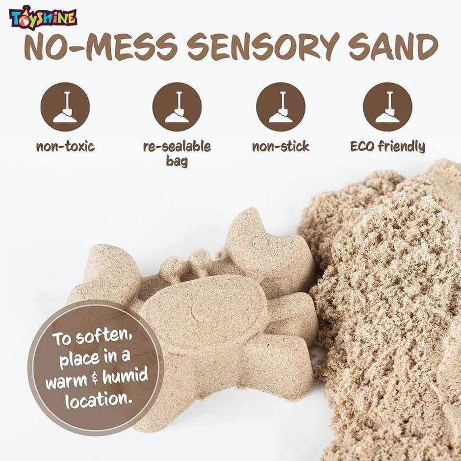 Toyshine 1 Kg Creative Sand For Kids With Free 8 Pcs Castle Molds 1 Bonus Mold - Natural Color