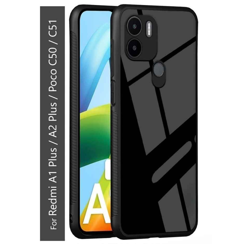 Kwine Case Redmi A1 Plus / A2 Plus / Poco C50 / C51 Back Cover - Glass Case