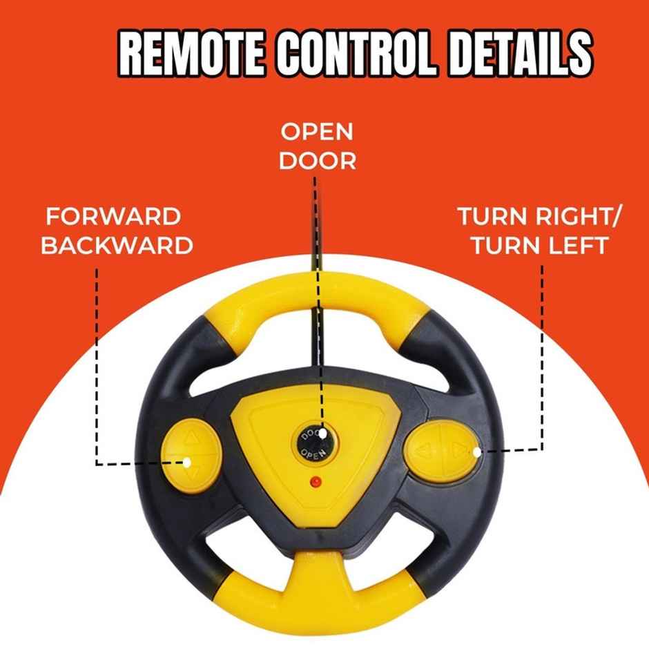 Fablue Openable Doors Remote Control Car For Kids - Speed Racing Car Toy For Kids - Yellow