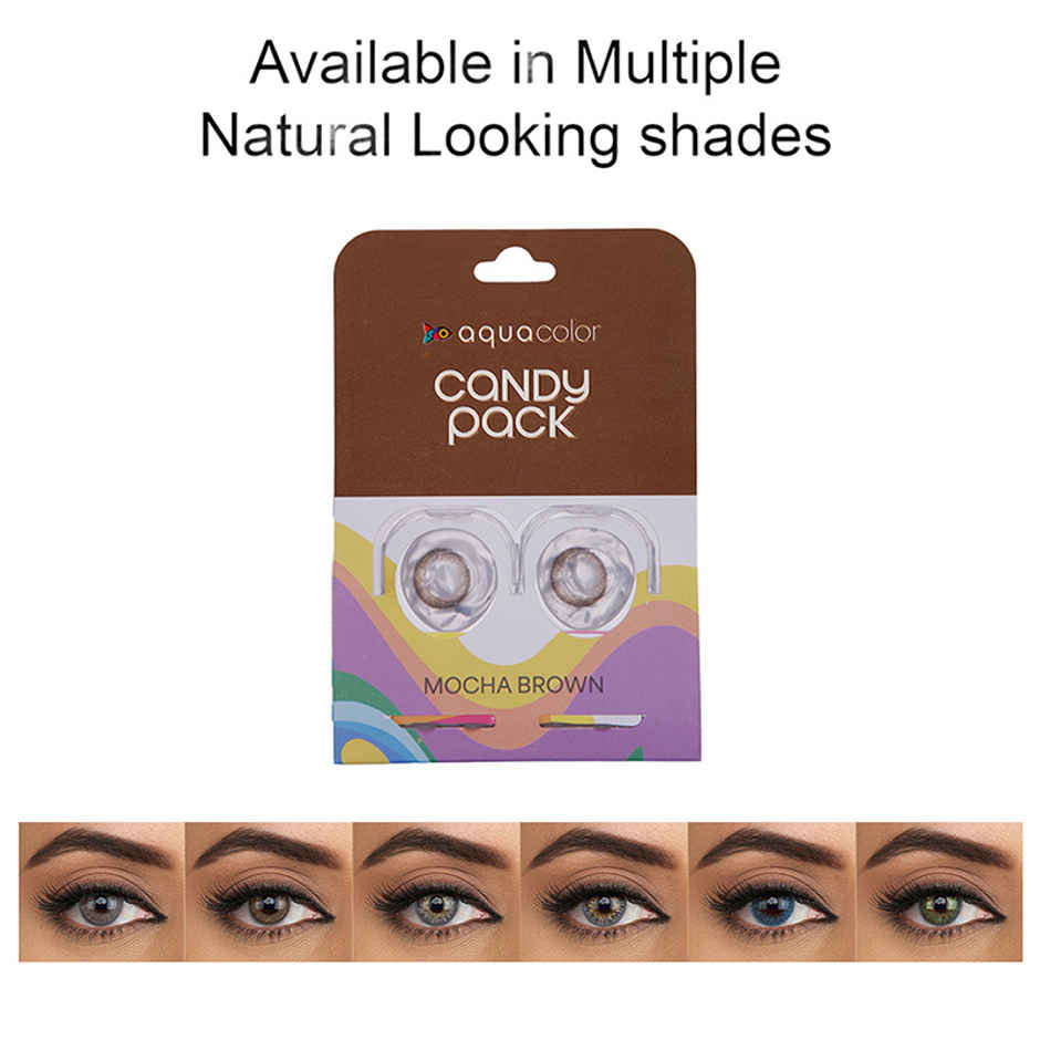 Aquacolor Candy Pack with Zero Power Daily Disposable Lens Mocha Brown 