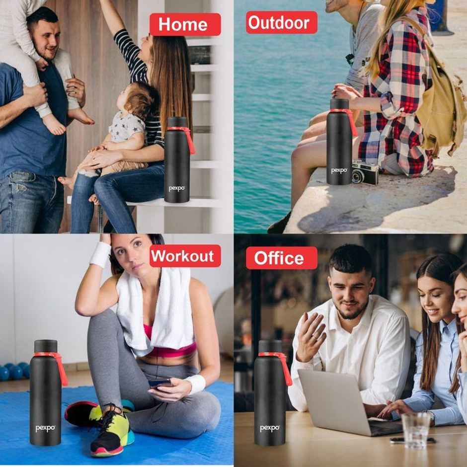 Pexpo 24 Hrs Hot & Cold ISI Certified Bravo Vacuum Insulated Water Bottle Flask | 1 L