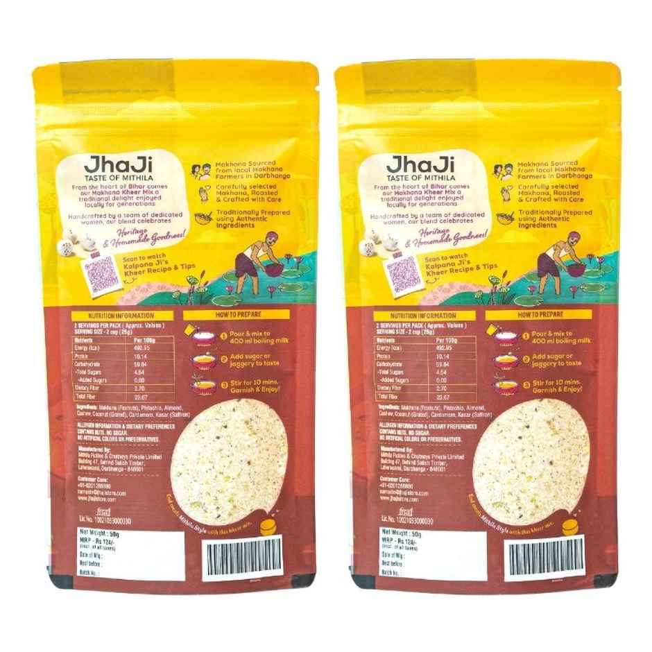 JhaJi Taste of Mithila Instant Makhana Kheer Mix Kesar Flavor