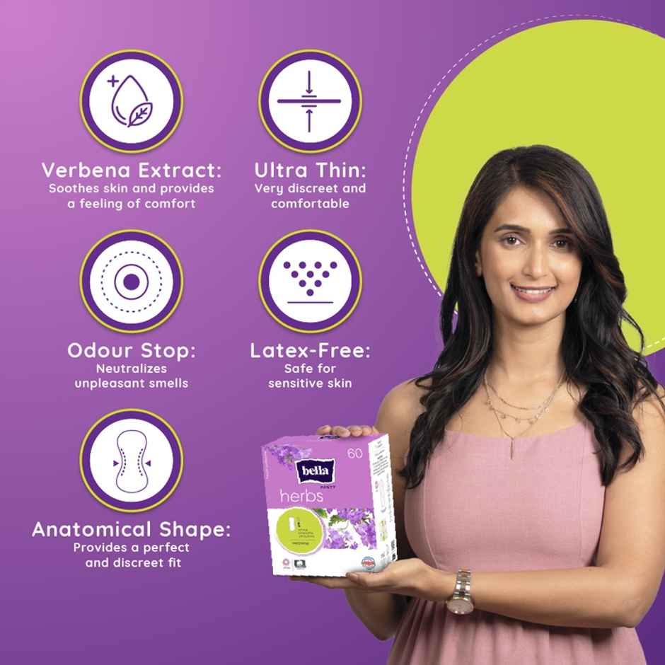 Bella Herbs Panty Liners | Anti Inflammatory | Locks Bad Odour