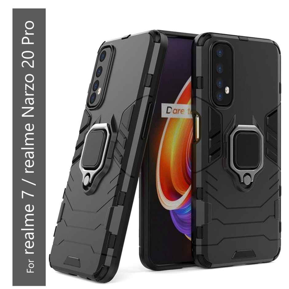 Kwine Case Realme 7 / Realme Narzo 20 Pro Back Cover - Ring Holder Stand Case
