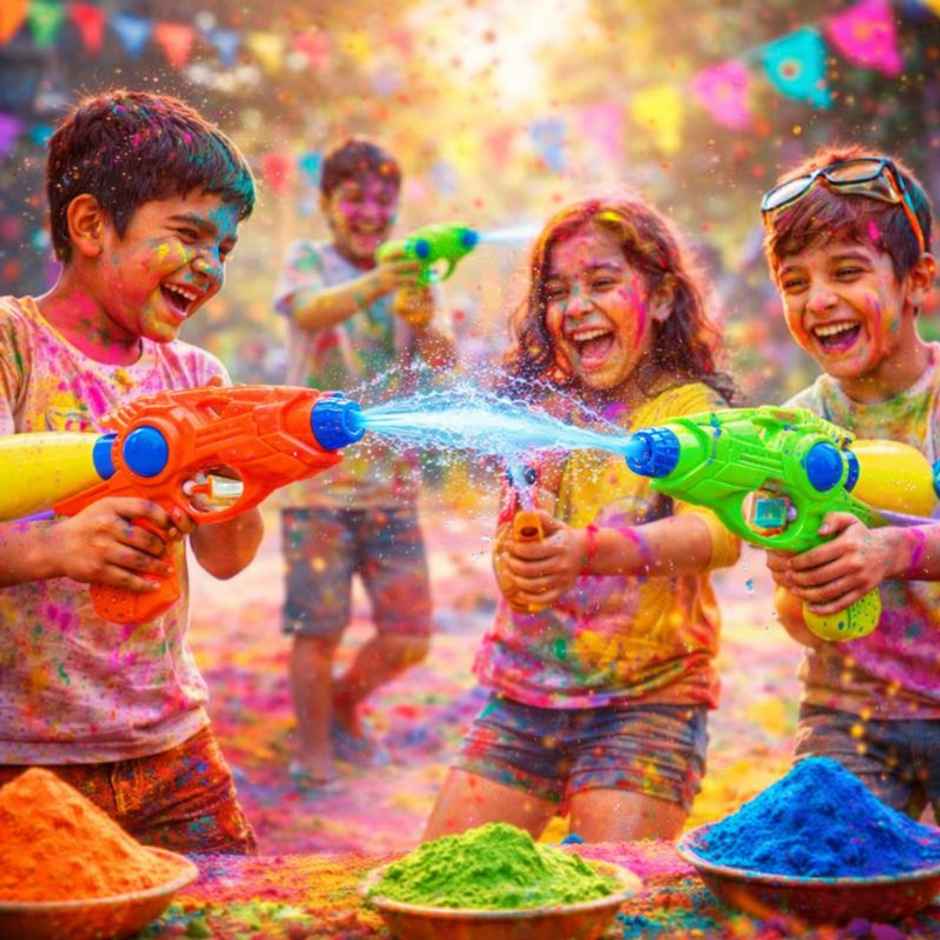 Storio Manual Water Gun for Kids | Summer Outdoor Water Shooting Toy | Rainbow Shot