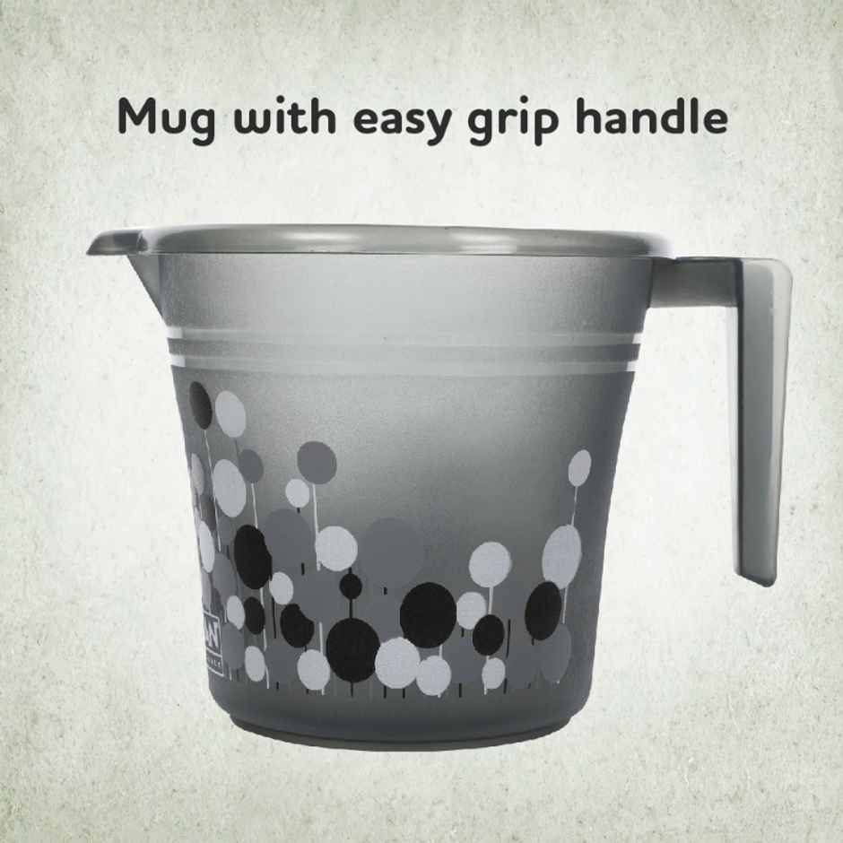 Ratan Plasticware Frosty Bubble Print Pack Of 1 Mug 1.5L -Smokey