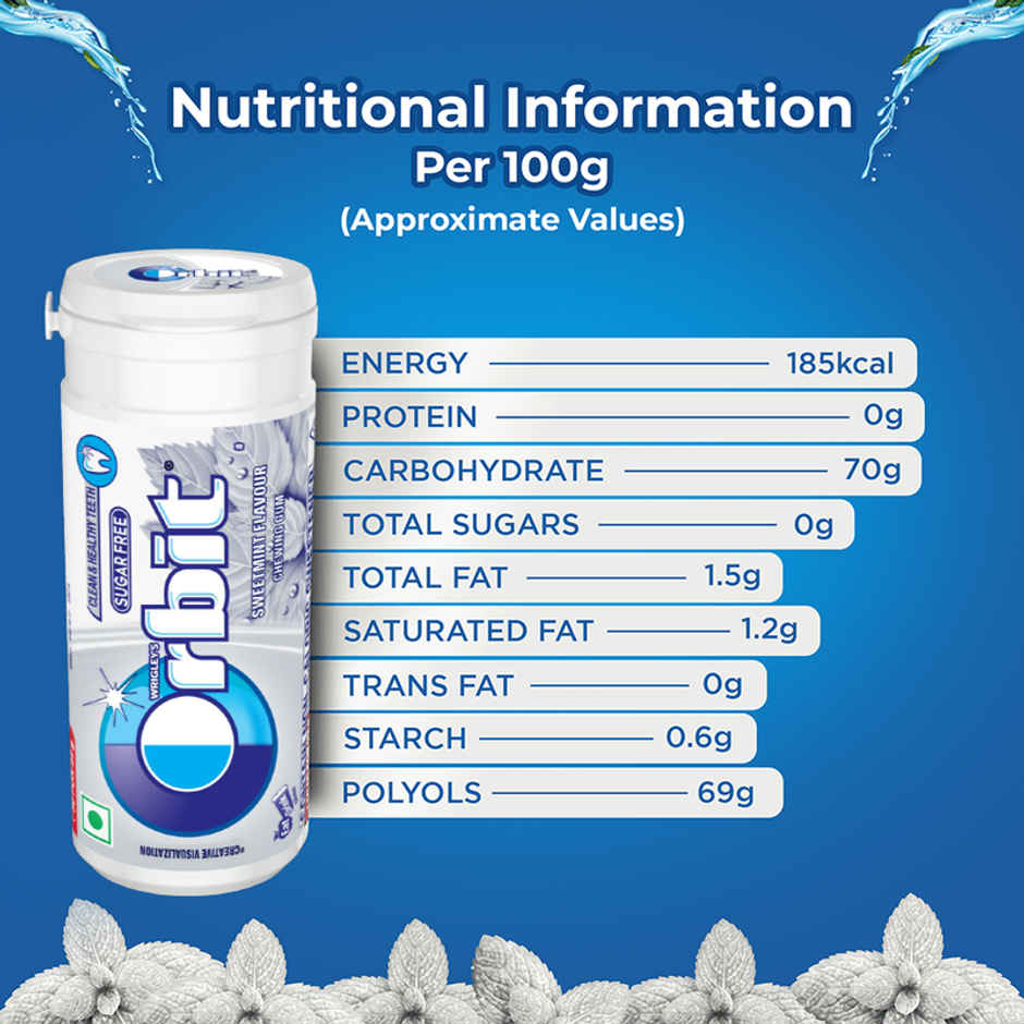 Orbit Sugar Free Sweetmint Chewing Gum Tube