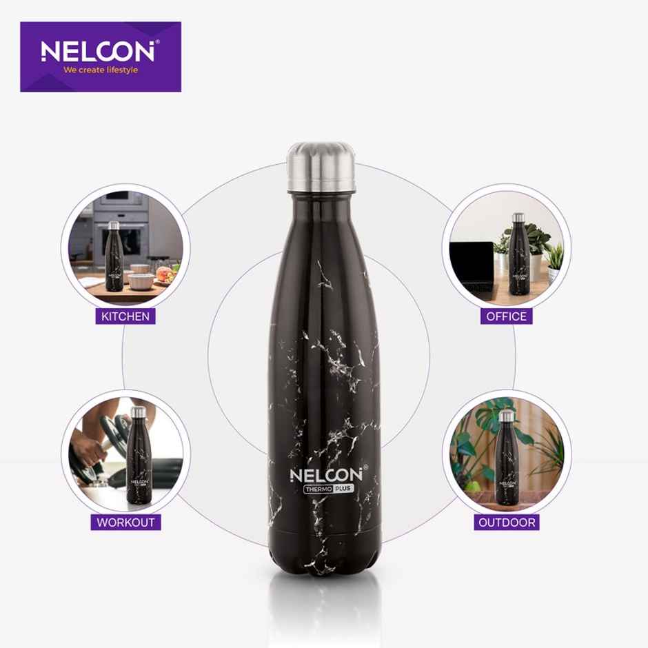 Nelcon Cola Bliss Thermoplus Bottle | Vacuum Insulated | 24 hrs Hot & Cold | ISI Certified | 500 ml