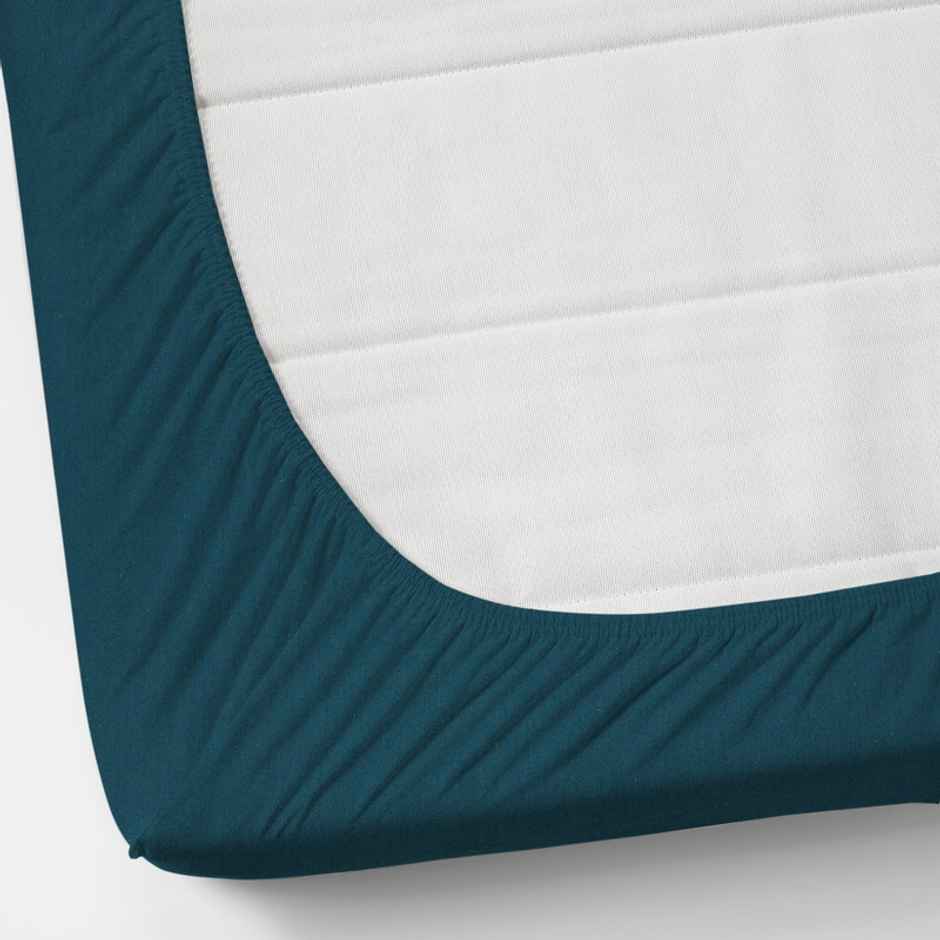 Florida Shades Cotton Elastic Fitted King Size Bedsheet for Double Bed and 2 Pillow Covers 300 TC