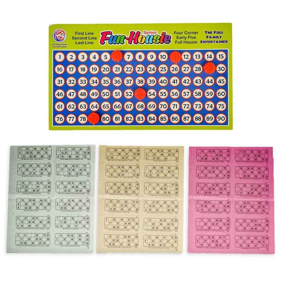 Fablue Family Game Fun Housie Small Toy for Kids- 120 Tickets Learning Board Game for Kids| 5+ Years