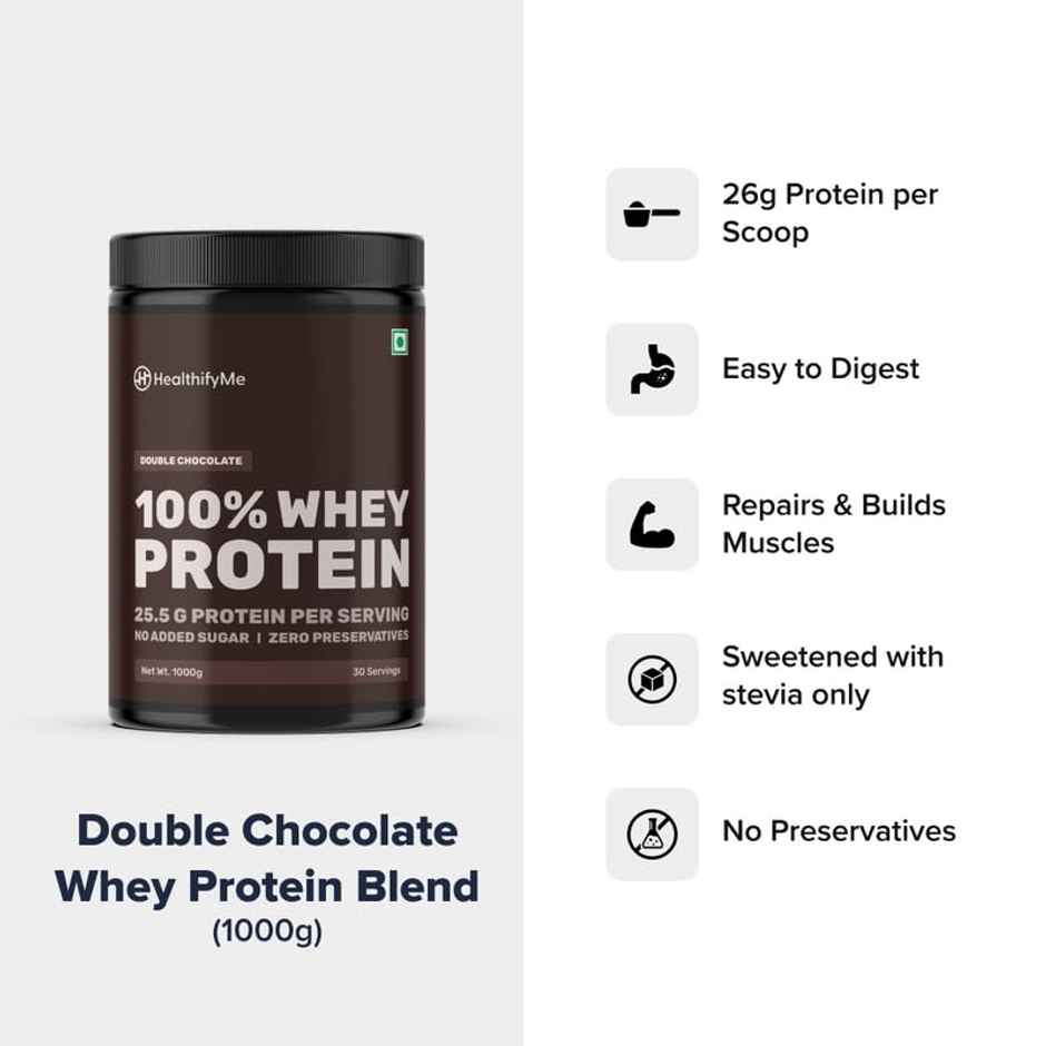 Healthifyme 100% Whey Protein Blend Double Chocolate