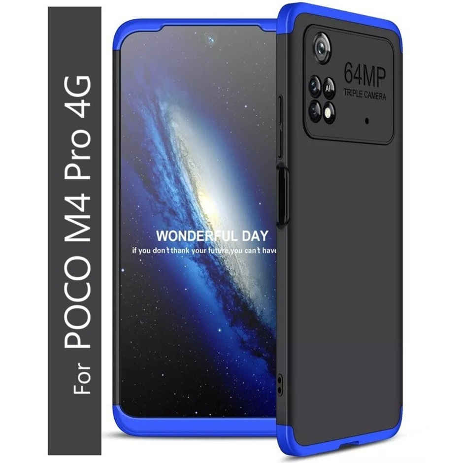 Kwine Case Poco M4 Pro 4G Back Cover - 360 Degree Case - Blue Color
