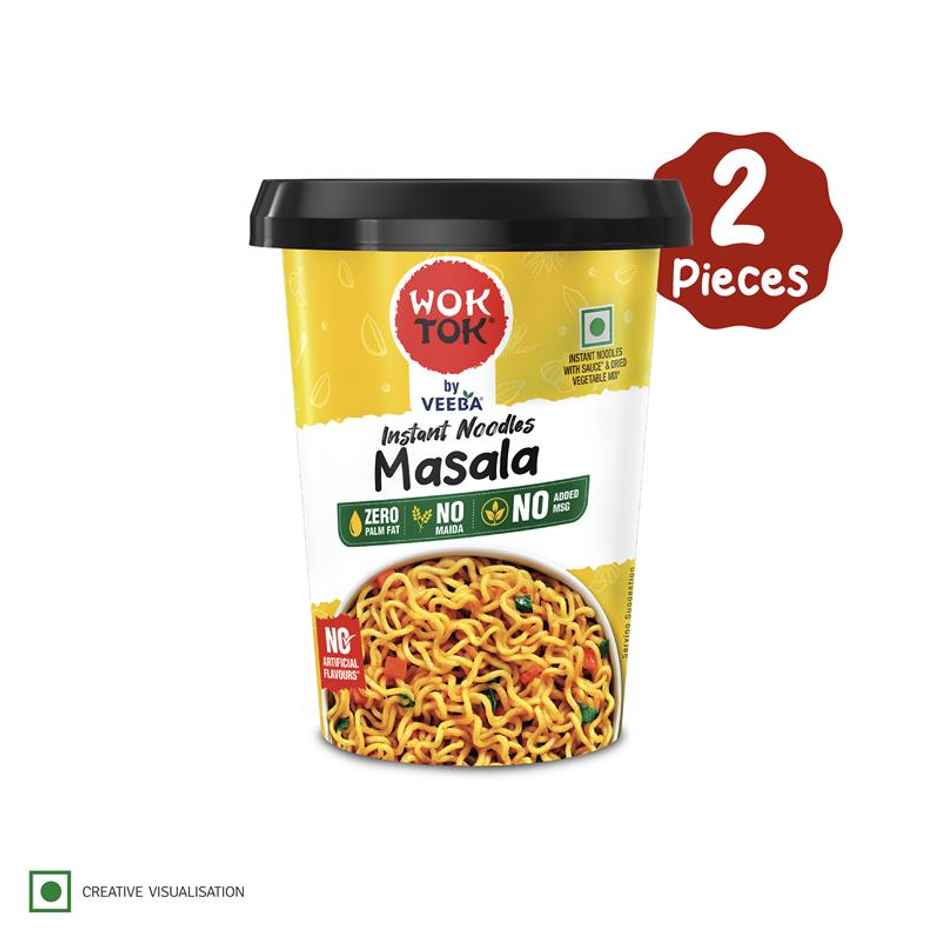 Wok Tok by Veeba Instant Noodles Masala | Pack of 2 | No Maida | No palm oil