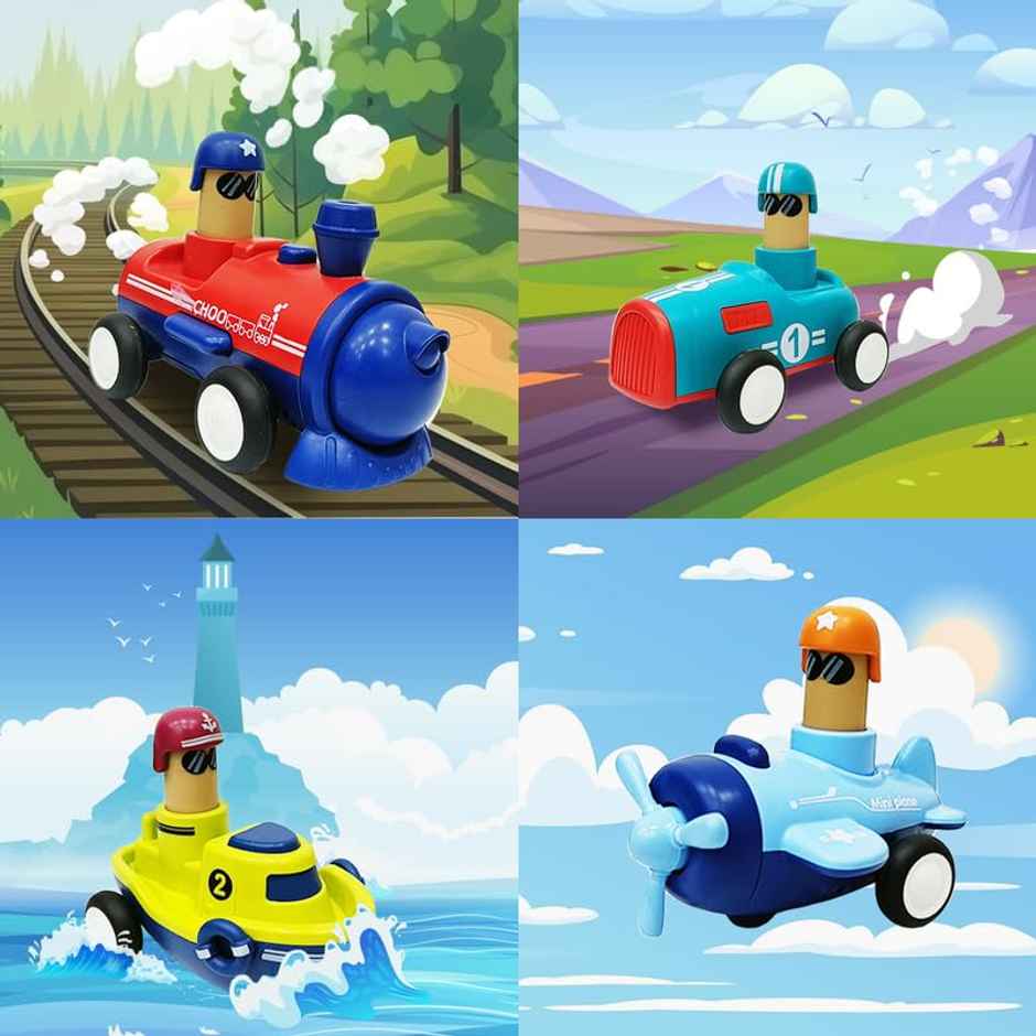 ToyBharat Press n Go Baby Toys Car for Kids Pull Back Car Toys | Assorted