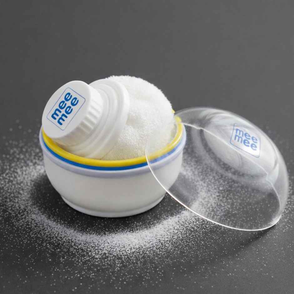 Mee Mee Soft Feel Powder Puff with Box Holder | BPA-Free | Blue