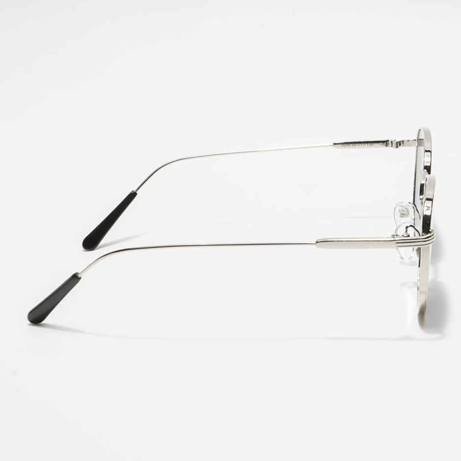 Voyage Unisex Geometric Metal Round Sunglasses | Black and Silver - M