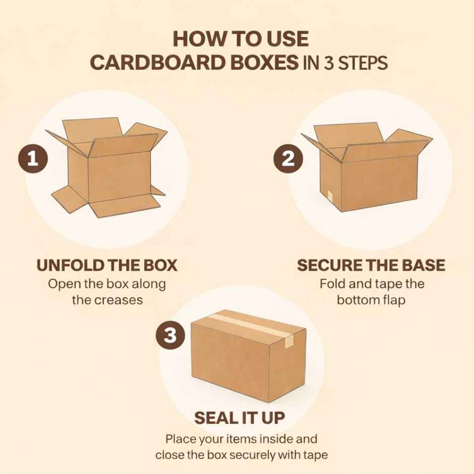 DALUCI 3 Ply Cardboard Storage Boxes | 15x11x9 Inches