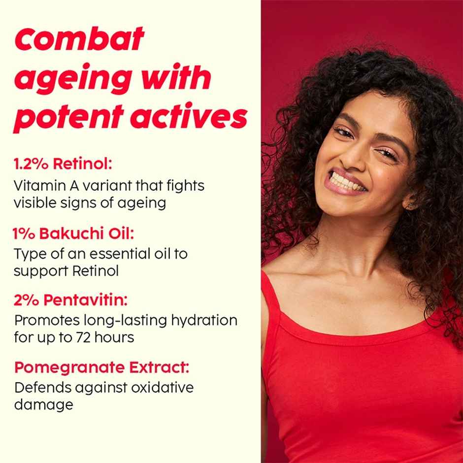 Plix The Plant Fix Pomegranate 1.20% Retinol & 1% Bakuchi Oil Anti Ageing Night Cream Combo