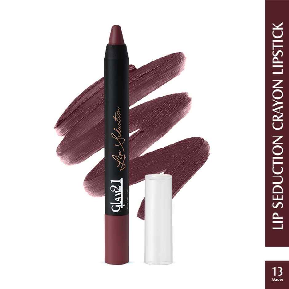 Glam21 Lip Seduction Non- Transfer Crayon Lipstick Creamy Matte Formula| Mauve | 13