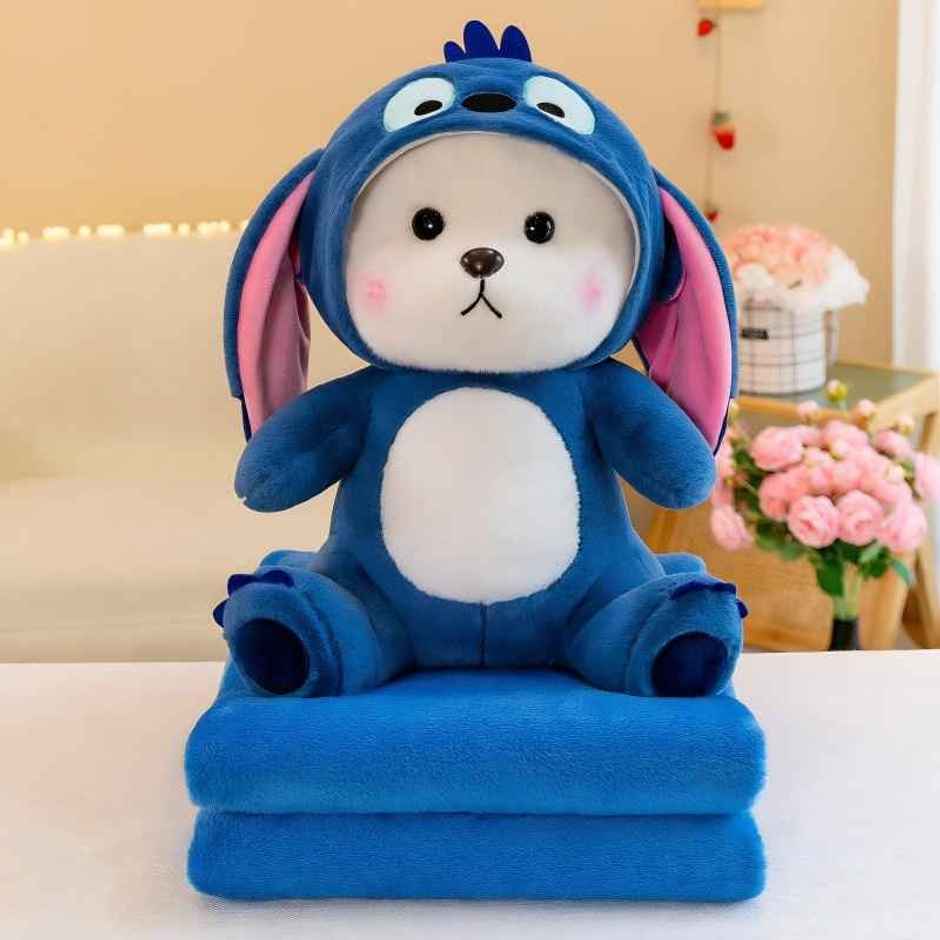 Babique Hoodie Teddy Bear Soft Toy | Stuffed Plush Animal | Navy Blue 28 cm