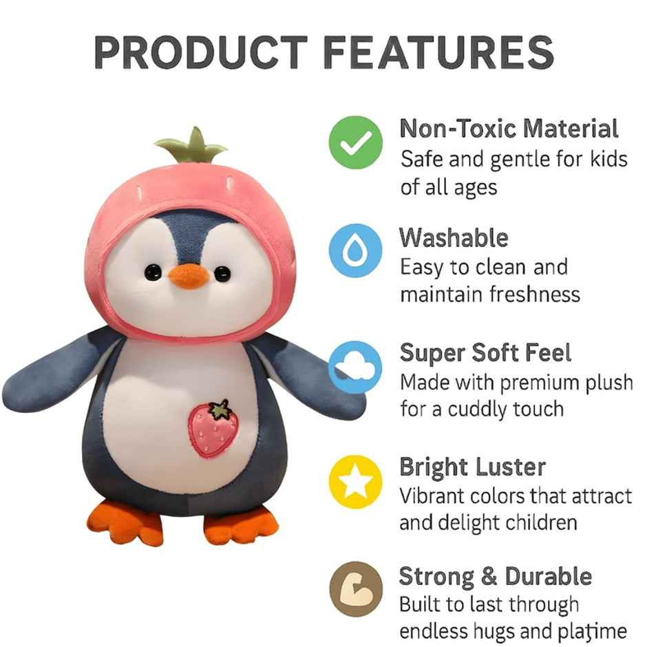 Fablue Baby Penguin Soft Toy for Kids - Soft and Cozy Soft Plush Toy for Kids - Assorted