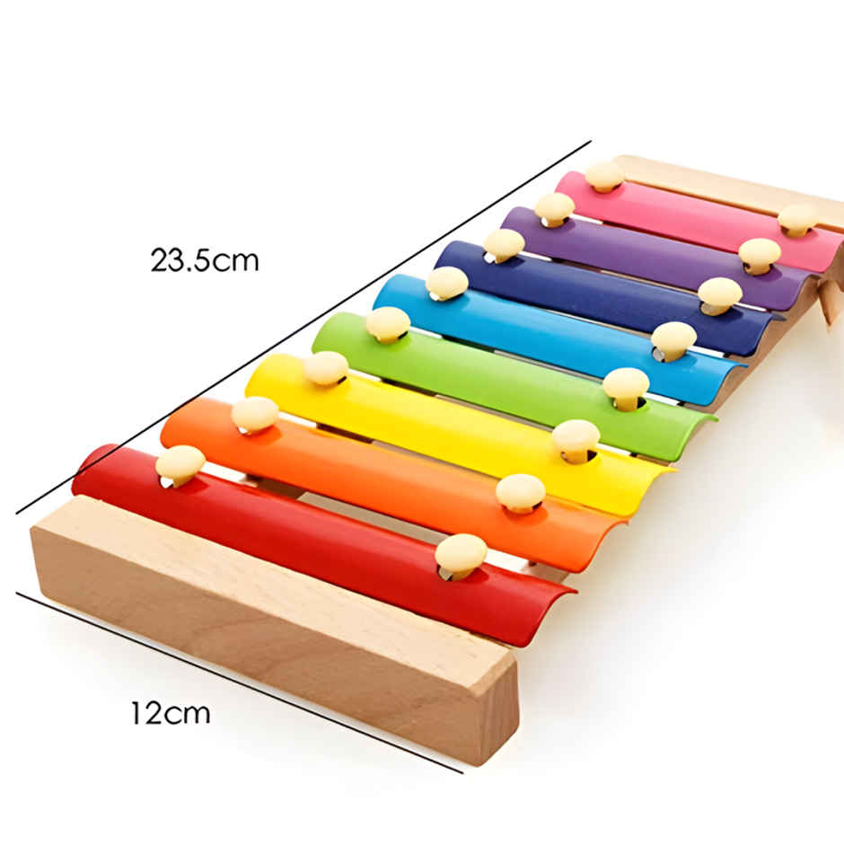 Fablue Wooden Xylophone 2-in-1 Piano Musical Toy for Kids & Toddlers