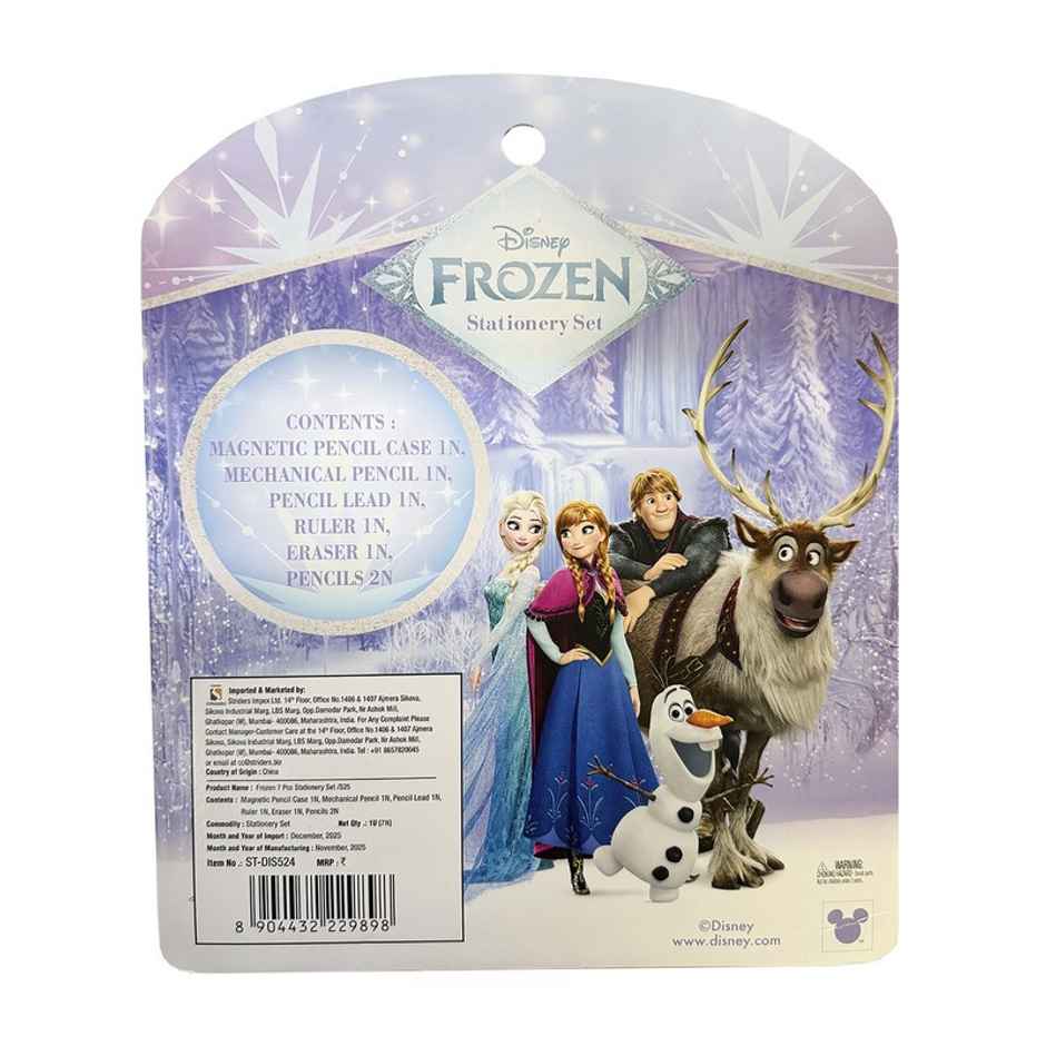 Striders Frozen Kids Stationery Kit | Pencil Box Set with Pen, Pencils, Ruler, Eraser & Sharpener