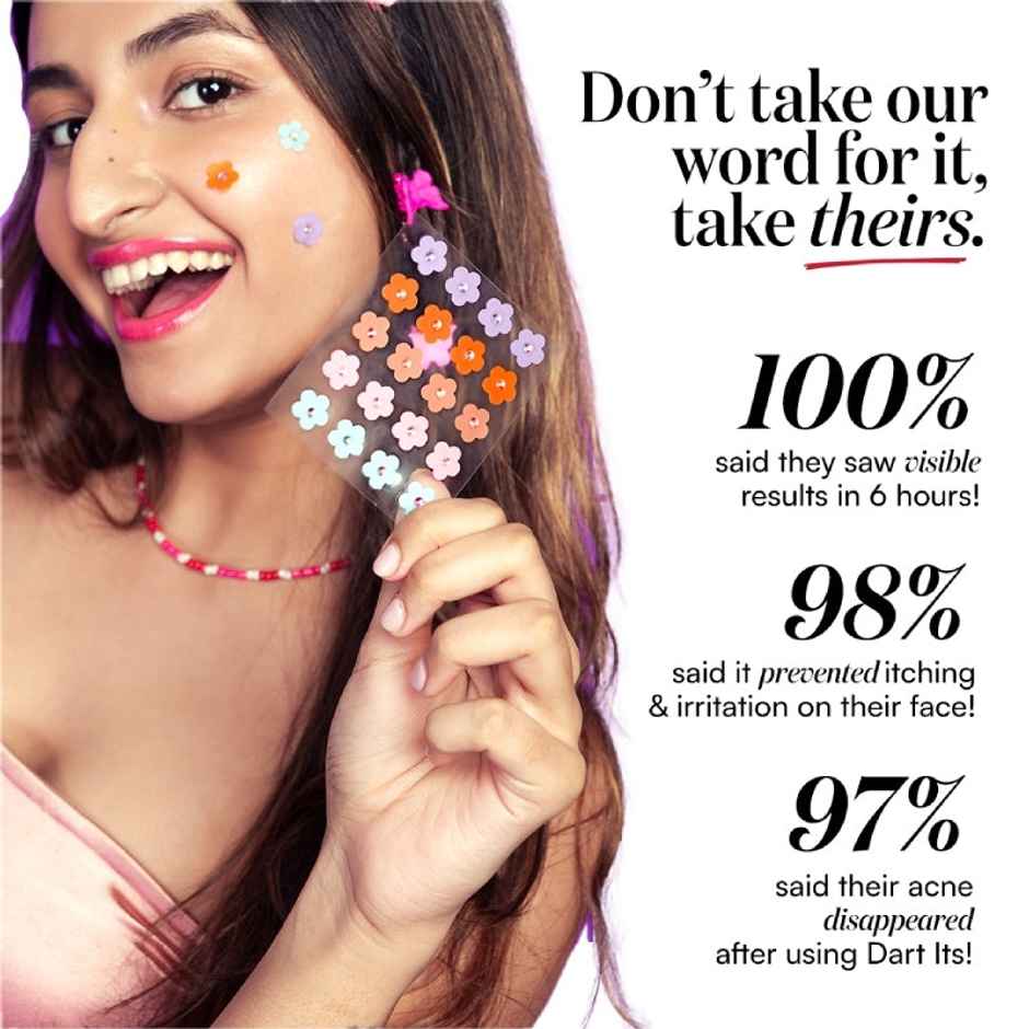 Gush Beauty Dart It Hydrocolloid Pimple Patches | For Healing Acne, Zits and Blemishes | Transparent