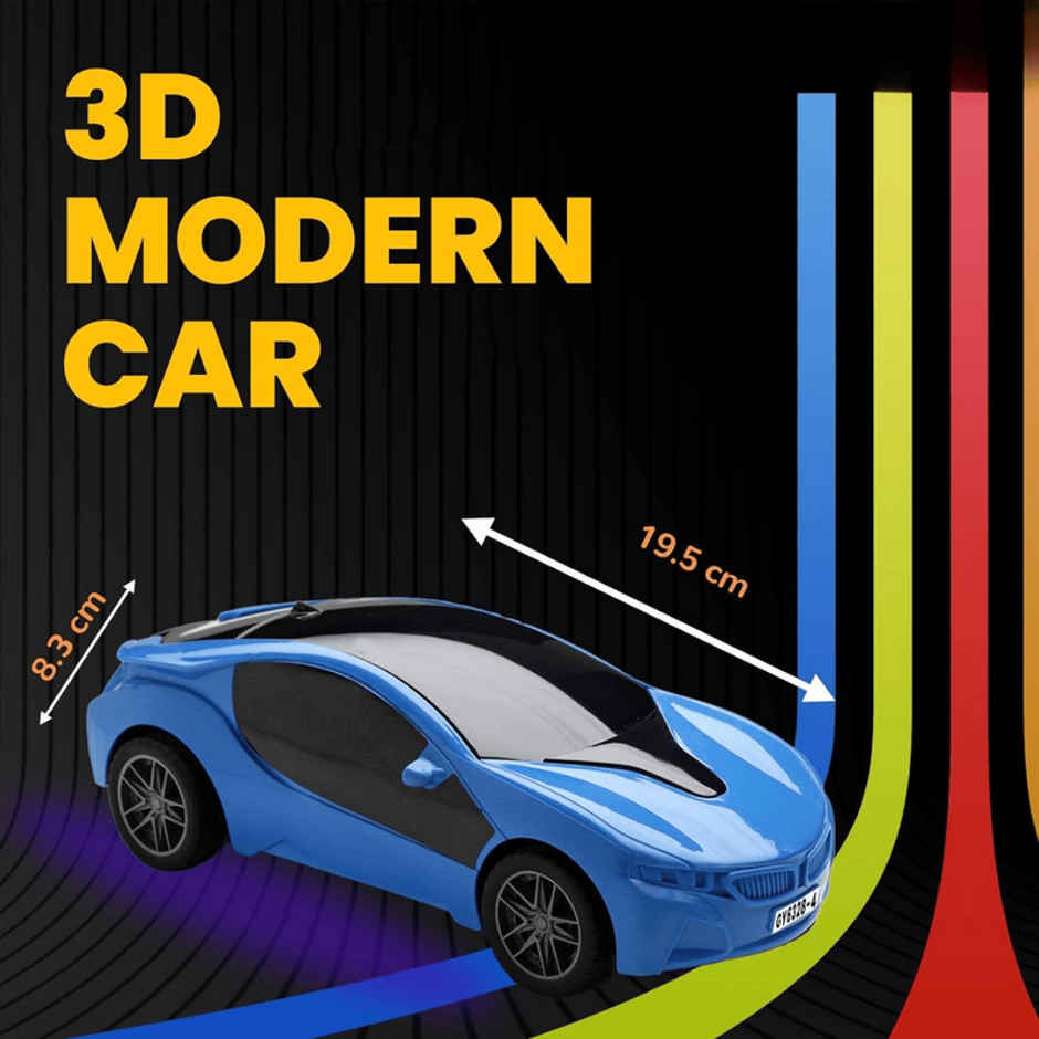 Fablue 3D Lights Famous Remote Control Car Toy For Kids - High Speed Racing Car Toy | Blue