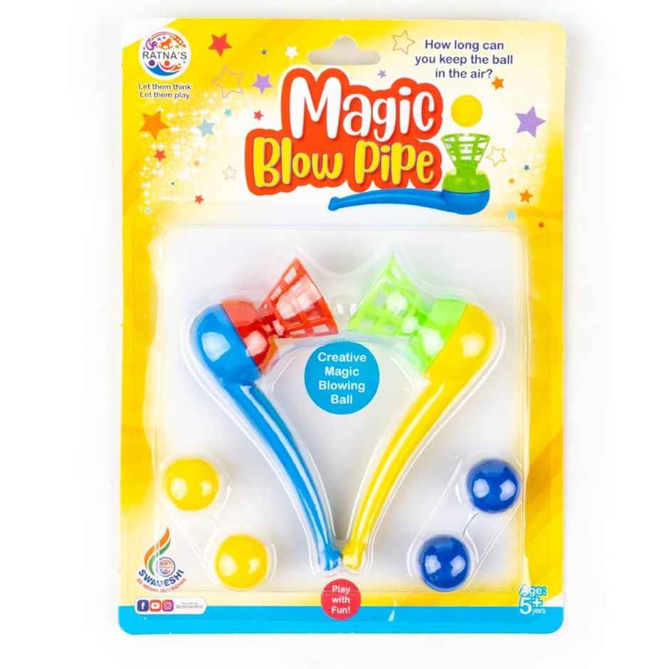 Fablue Magic Blow Pipe Toy - Set Of 2 Magic Blowing Ball Toy - Party Game For Kids And Adults