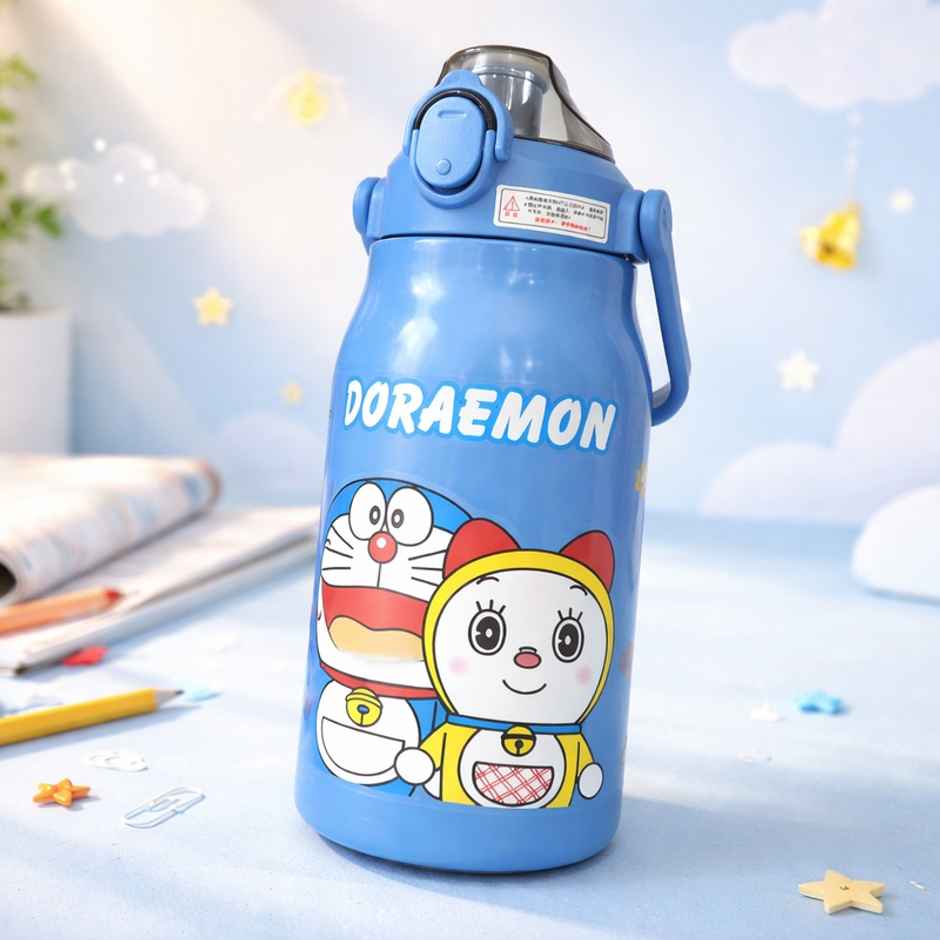 DesignLand Doraemon BPA - Free Plastic Water Bottle | Blue | 600 ml