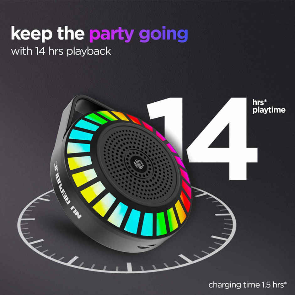 Nu Republic Sonicpop 50 With 14 Hrs Playtime, RGB Led Lights, 5W Output Bluetooth Wireless Speaker (Black)