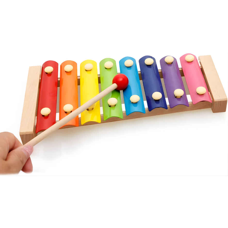 Fablue Wooden Xylophone 2-in-1 Piano Musical Toy for Kids & Toddlers