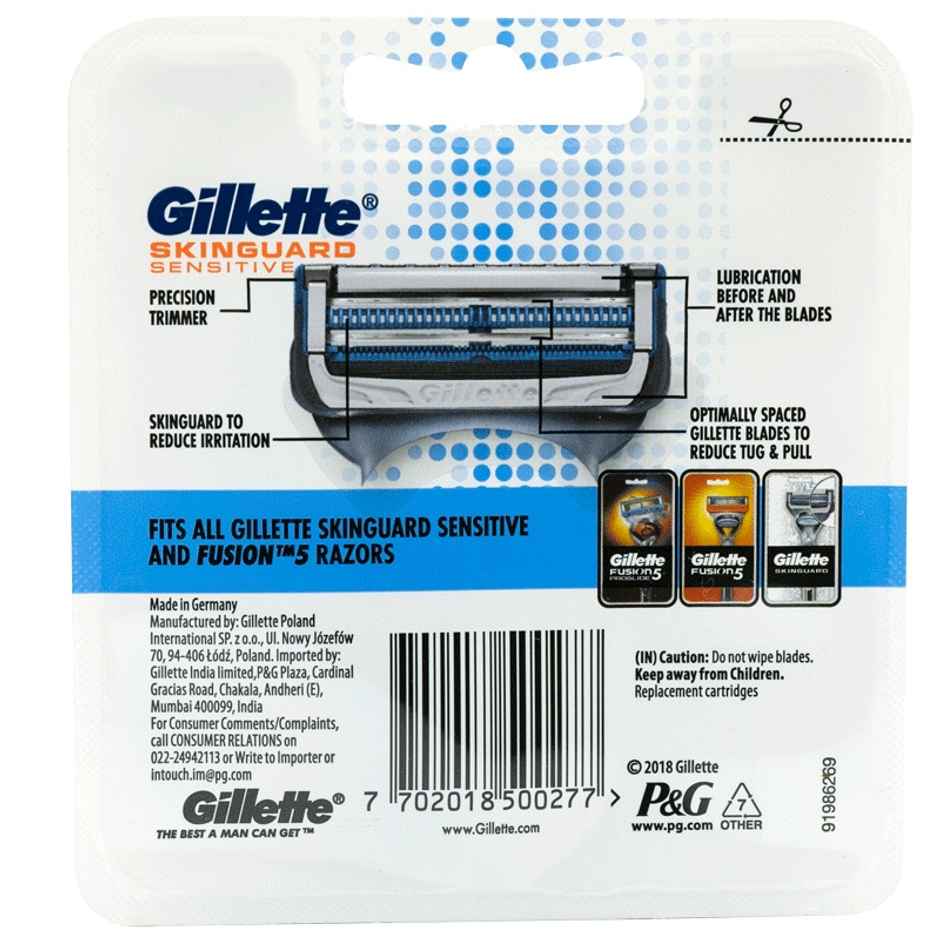 Gillette Skinguard Manual Shaving Razor Blades For Men (2 Cartridges)
