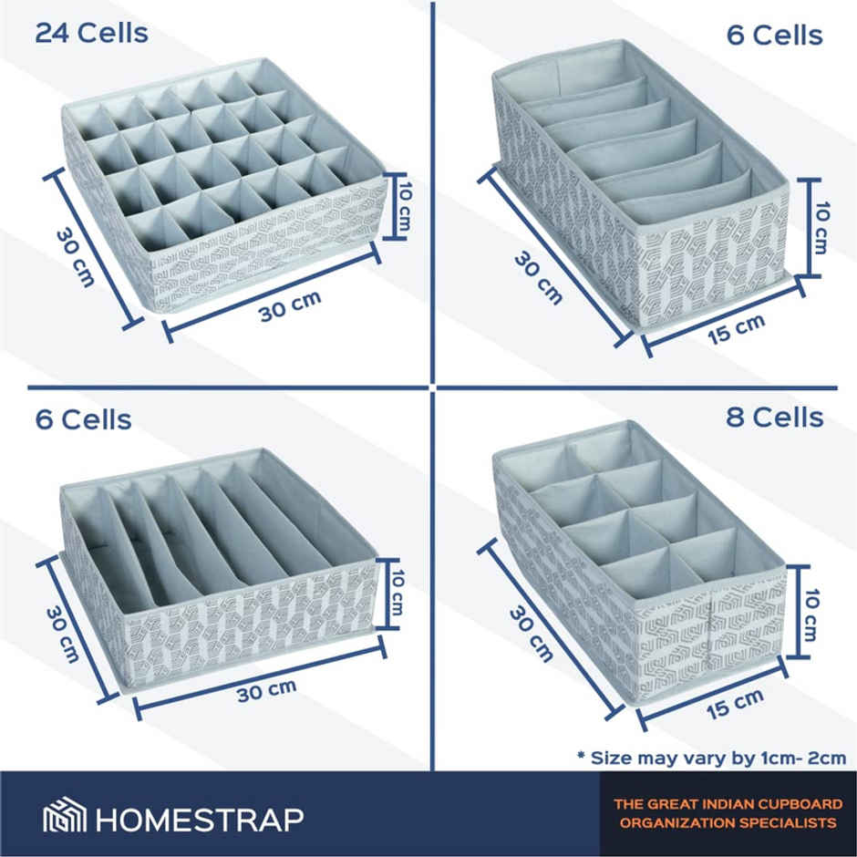 Homestrap Set Of 4 Foldable Storage Undergarment Organizer