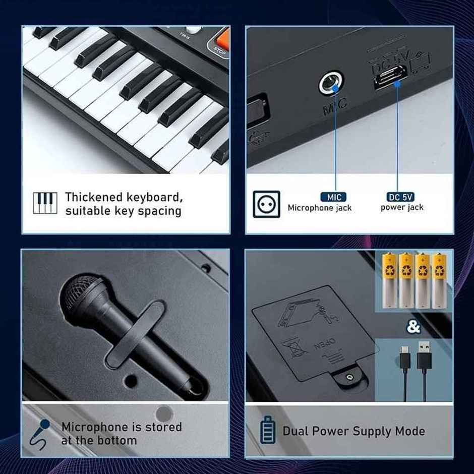 Fablue 37 Key Piano Keyboard Toy for Kids and Adults | Piano with Microphone | Musical Toy for Kids