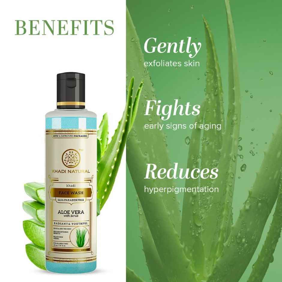 Khadi Natural Aloevera With Scrub Face Wash Sls & Paraben