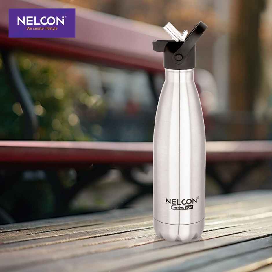 Nelcon Cola Duo Vacuum Insulated Flask | 24 hrs Hot & Cold | ISI Certified | 500 ml