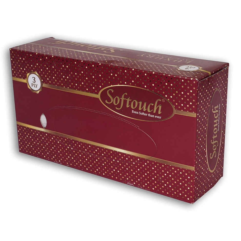 Softouch 3 Ply Face Tissue Box 80 Pulls