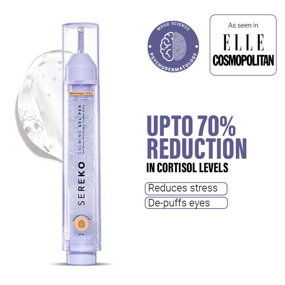 SEREKO Calming Gel Pen With Wild Indigo & Cica for Dark Circles, Puffiness & Acne Spots