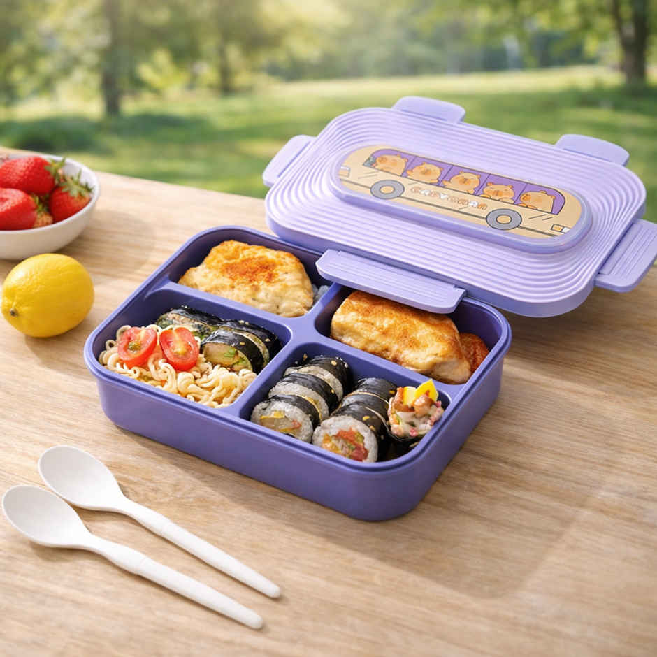 DesignLand Capybara Bus Tiffin Box for Kids | Blue