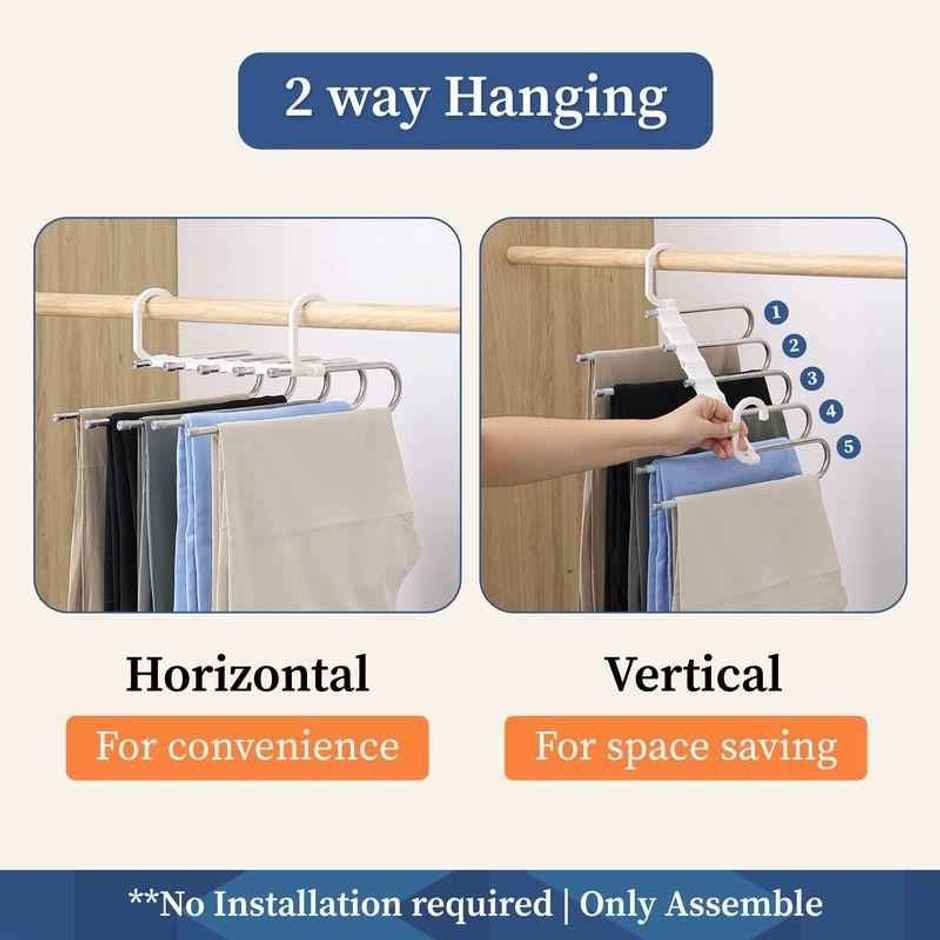 HomeStrap 5in1 Space Saver Multi Layer Pant Hanger