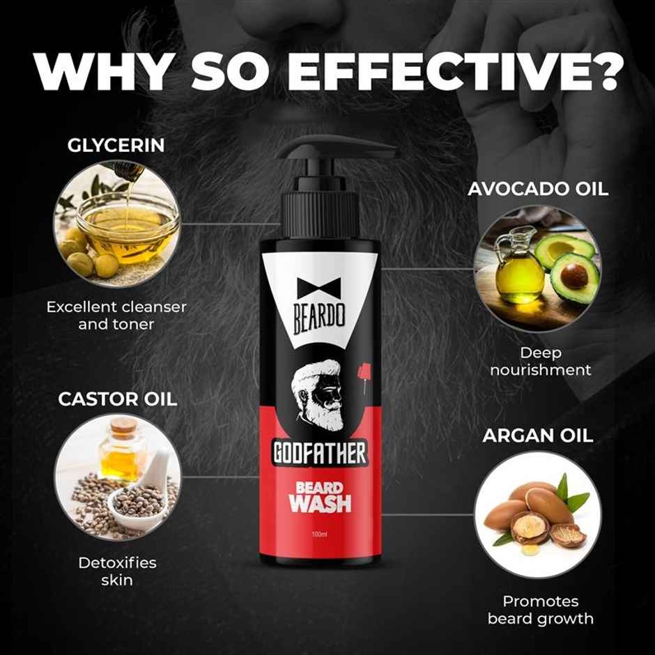 Beardo Men Set of Godfather Beard Wash + Beard Oil