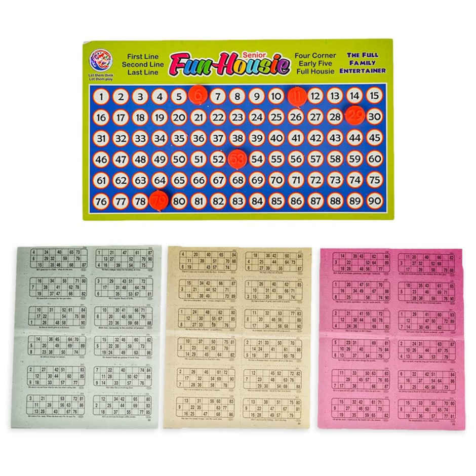 Fablue Family Game Fun Housie Small Toy for Kids - 120 Tickets Educational and Learning Board Game for Kids