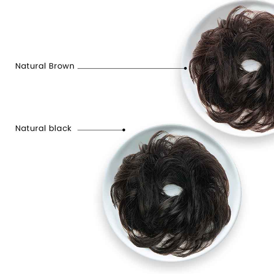 Hair Originals Messy Bun Scrunchie Natural Black